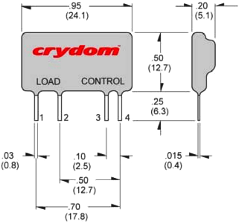 ממסר מצב מוצק למעגל מודפס CRYDON SSR DMO063